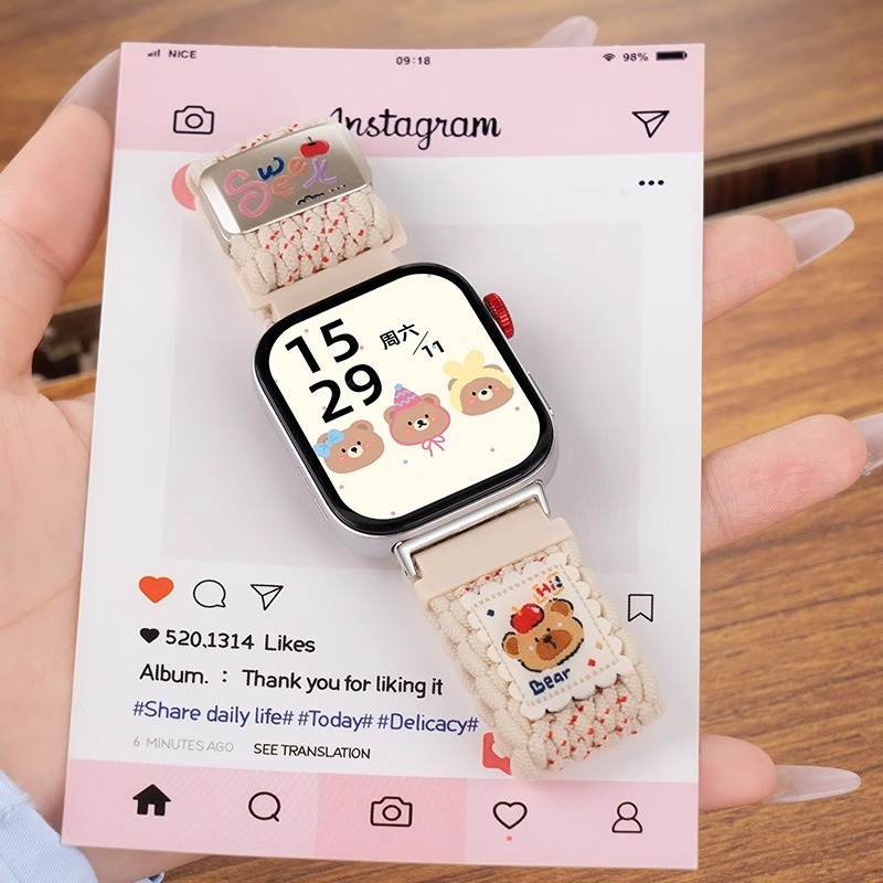 Remen za Huawei Watch s 18 mm interfejsom, najlon pleteni remen, magnetska kopča, težina 15 g, univerzalna duljina