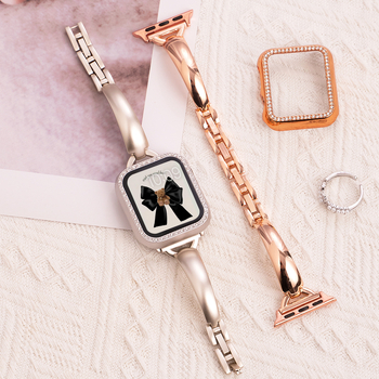 Bratara metalică cu închizătoare D pentru Apple Watch 8/9/10 – lățime 20 mm, greutate 33 g, închidere cu capse, stil modern