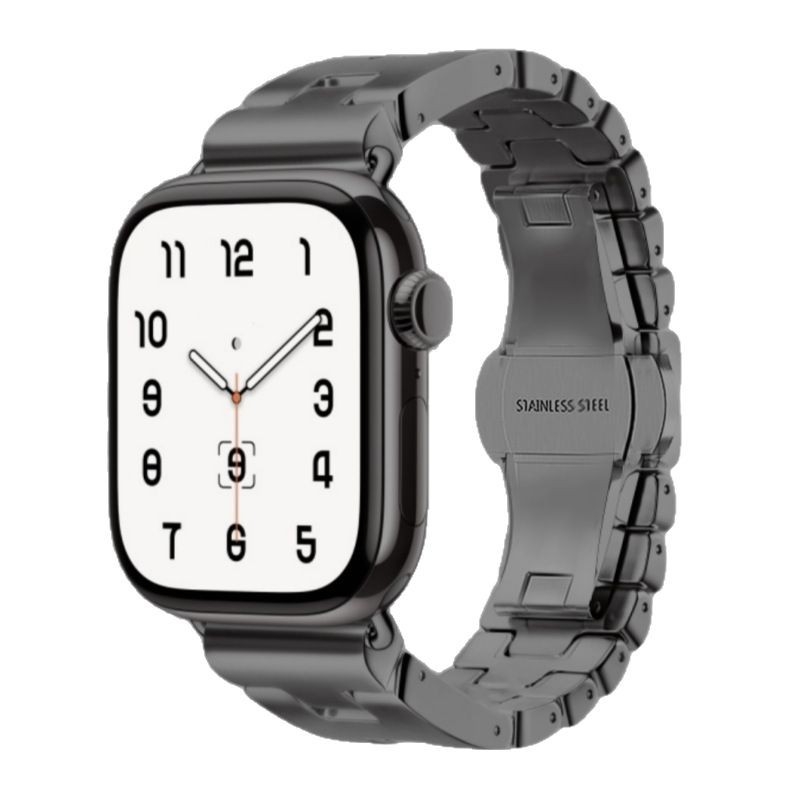 Brățară metalică pentru Apple Watch Series 10, lățime 22 mm, cataramă tip fluture, stil modern