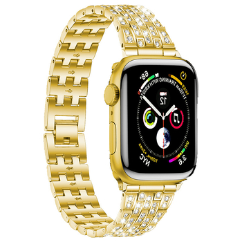 Čelična narukvica za Apple Watch s ugrađenim dijamantima – kompatibilna sa Series 5–7, materijal: čelik, stil: poslovni, marka Xiangchen