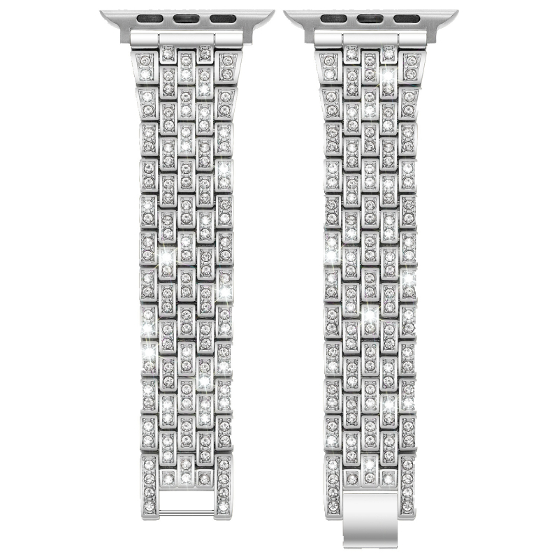 Čelična narukvica za Apple Watch s ugrađenim dijamantima – kompatibilna sa Series 5–7, materijal: čelik, stil: poslovni, marka Xiangchen