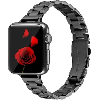 Nerđajući čelik kaiš za Apple Watch, kompatibilan s iWatch S10, ženski metalni kaiš s tri perle i uskim strukom