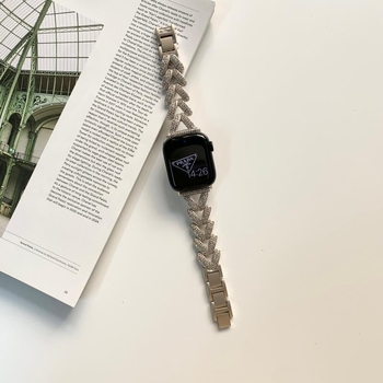 Metalni kaiš za sat s dijamantima za Apple Watch i Samsung Watch | Cinkov legura, 56 g, kopča na gumb, modni stil