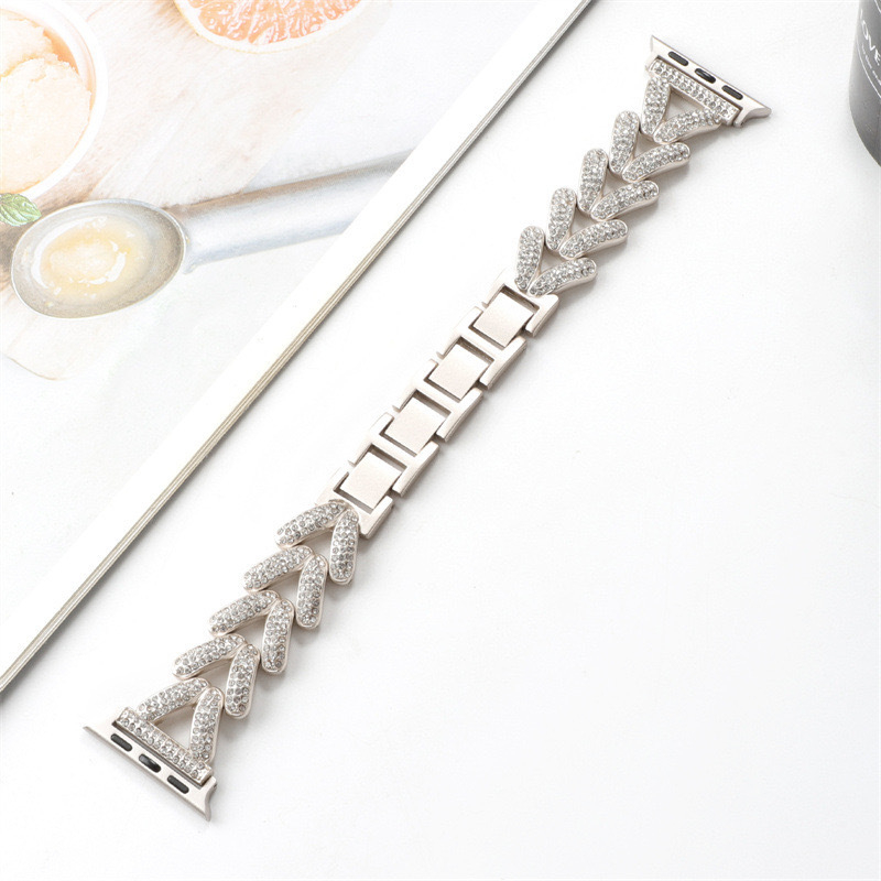 Remen za Apple Watch s oblikom pšenice i V-oblik pavé dijamanata, lančani stil narukvice