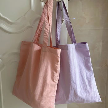 Чанта Tote от полиестер, вертикална квадратна форма, без подплата, двойни презрамки, стил Fresh and Sweet