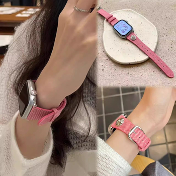 Kožený remienok na Apple Watch s prackou na kolík, prispôsobiteľná veľkosť rozhrania, módny štýl