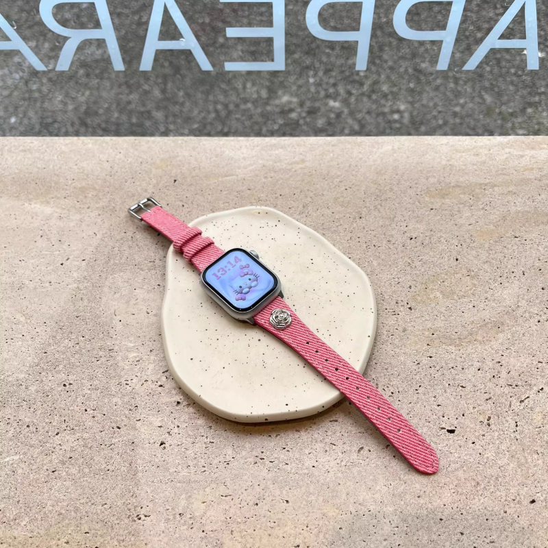 Kožený remienok na Apple Watch s prackou na kolík, prispôsobiteľná veľkosť rozhrania, módny štýl