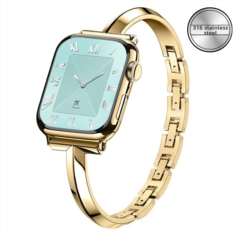 316L nerezová oceľ, štýl náramku pre Apple Watch, kompatibilné s Apple Watch, rozhranie 23 mm, spona typu snap