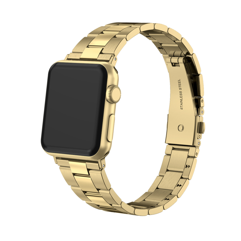 Kaiš za Apple Watch od nehrđajućeg čelika, uski dizajn s tri kuglice, prilagodba duljine bez alata