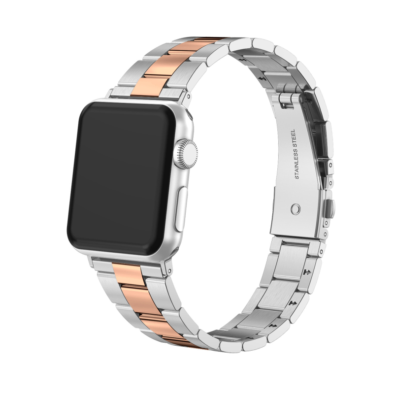 Kaiš za Apple Watch od nehrđajućeg čelika, uski dizajn s tri kuglice, prilagodba duljine bez alata