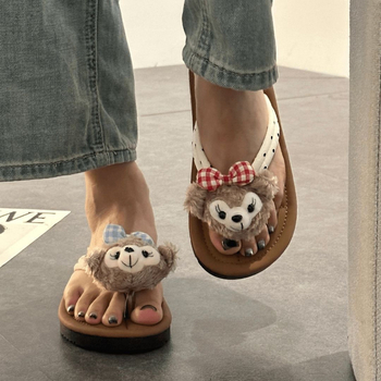 Moteriškos karikatūrų paplūdimio šlepetės su minkšta PVC padu, kvėpuojančios, plokščias padas, pado storis 0–3 cm