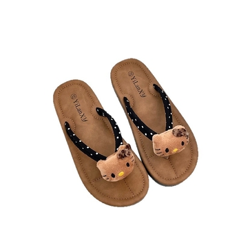 Moteriškos karikatūrų paplūdimio šlepetės su minkšta PVC padu, kvėpuojančios, plokščias padas, pado storis 0–3 cm