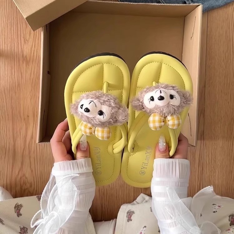 Moteriškos karikatūrų paplūdimio šlepetės su minkšta PVC padu, kvėpuojančios, plokščias padas, pado storis 0–3 cm