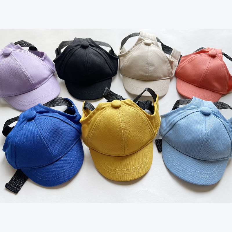 Macska- és kutyáknak szóló baseball sapka, napvédő, monokróm, pamut twill hímzéval, állítható, japán-koreai stílus