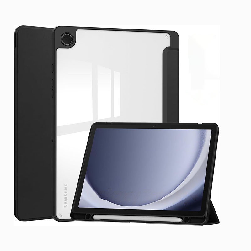 Galaxy Tab A9+ Kryt na tablet, 2-v-1 dizajn, Umelá koža, Proti otlačkom prstov, Podpora režimu spánku, Kompatibilný so Samsung