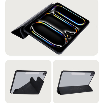 TPU zaštitna futrola s magnetskim odvojivim poklopcem, kompatibilna s iPad Pro 11-inča i iPad Air 6 (2024); mat završetak, Y-oblik trokutastog stalka, otporan na otiske prstiju, otpornost na padove
