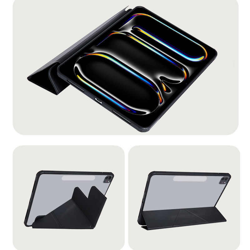 TPU zaštitna futrola s magnetskim odvojivim poklopcem, kompatibilna s iPad Pro 11-inča i iPad Air 6 (2024); mat završetak, Y-oblik trokutastog stalka, otporan na otiske prstiju, otpornost na padove