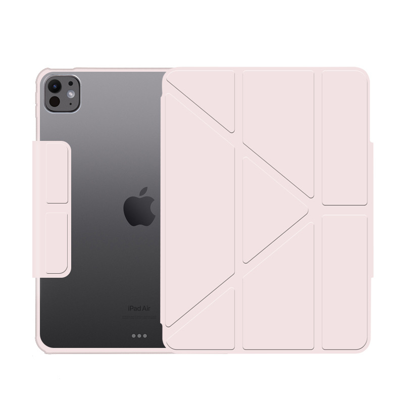 TPU zaštitna futrola s magnetskim odvojivim poklopcem, kompatibilna s iPad Pro 11-inča i iPad Air 6 (2024); mat završetak, Y-oblik trokutastog stalka, otporan na otiske prstiju, otpornost na padove
