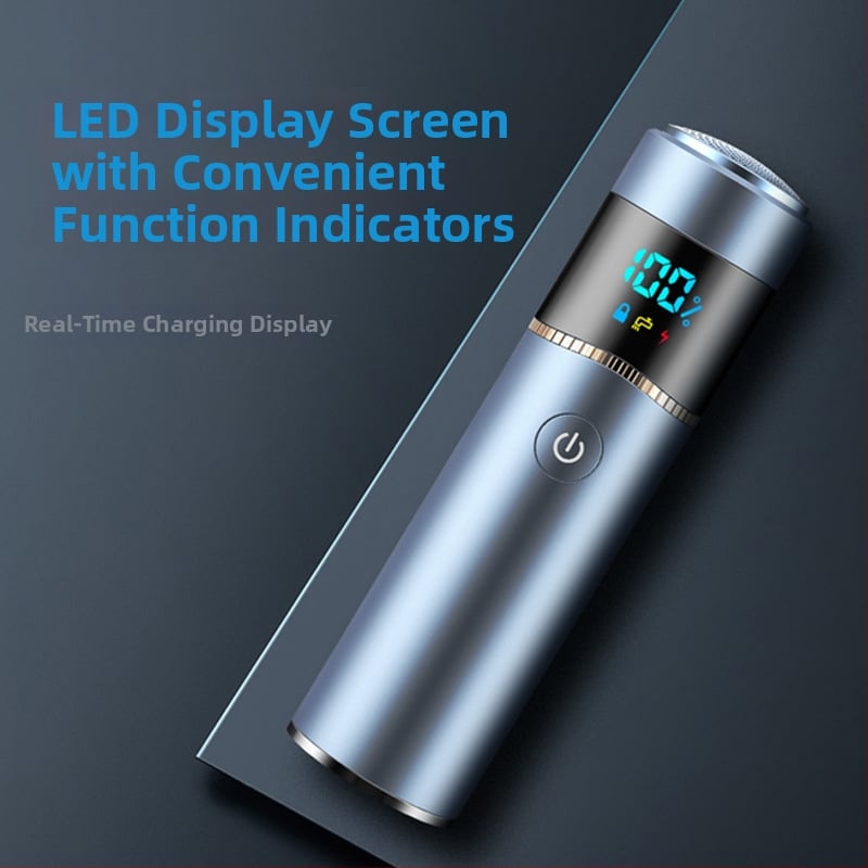 Elektriskā skuvekle ar rotējošu galvu, ūdensizturīga, iebūvēta 1200–2000 mAh akumulatora, darbības laiks 60 minūtes un vairāk, 1 stundu uzlāde, korpuss no alumīnija sakausējuma