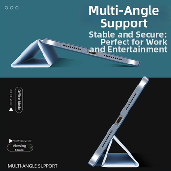  Trojstranný tvrdý obal na tablet pre modely Apple iPad — plastový materiál, multifunkčný minimalistický dizajn, podpora režimu spánku, adhezívna zadná strana