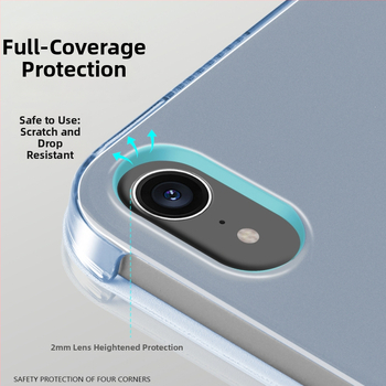  Trojstranný tvrdý obal na tablet pre modely Apple iPad — plastový materiál, multifunkčný minimalistický dizajn, podpora režimu spánku, adhezívna zadná strana