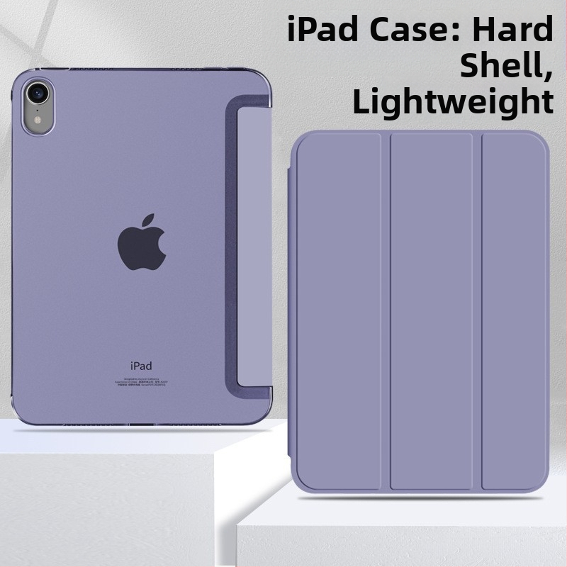  Trojstranný tvrdý obal na tablet pre modely Apple iPad — plastový materiál, multifunkčný minimalistický dizajn, podpora režimu spánku, adhezívna zadná strana