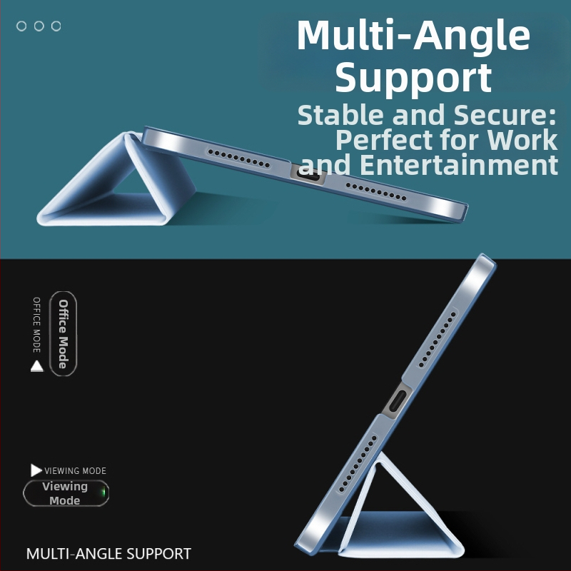  Trojstranný tvrdý obal na tablet pre modely Apple iPad — plastový materiál, multifunkčný minimalistický dizajn, podpora režimu spánku, adhezívna zadná strana