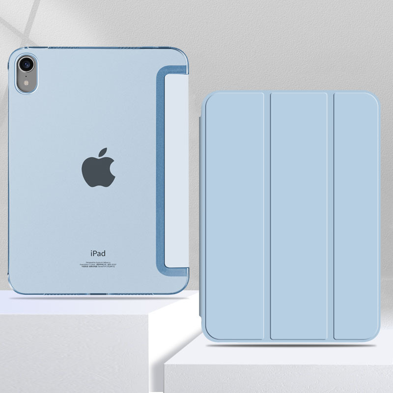  Trojstranný tvrdý obal na tablet pre modely Apple iPad — plastový materiál, multifunkčný minimalistický dizajn, podpora režimu spánku, adhezívna zadná strana