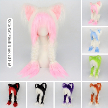 Плюшена шапка с котешки уши, Y2K вдъхновение, за възрастни; Марка: New Domain; За възрастни; Лято 2024