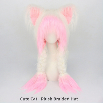 Плюшена шапка с котешки уши, Y2K вдъхновение, за възрастни; Марка: New Domain; За възрастни; Лято 2024