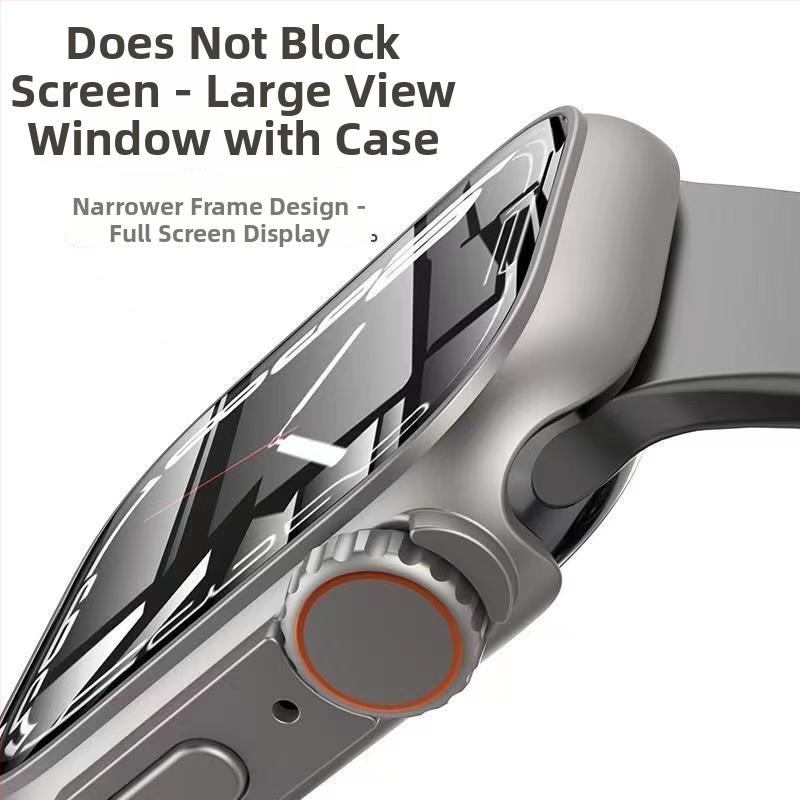 Ochranný kryt na Apple Watch kompatibilný s iWatch 7/8, PC materiál, s integrovanou ochranou obrazovky (Kompatibilita: iWatch 7/8; Materiál: PC; Ochrana obrazovky: Integrovaná)