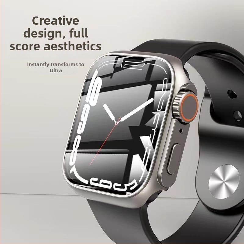 Ochranný kryt na Apple Watch kompatibilný s iWatch 7/8, PC materiál, s integrovanou ochranou obrazovky (Kompatibilita: iWatch 7/8; Materiál: PC; Ochrana obrazovky: Integrovaná)