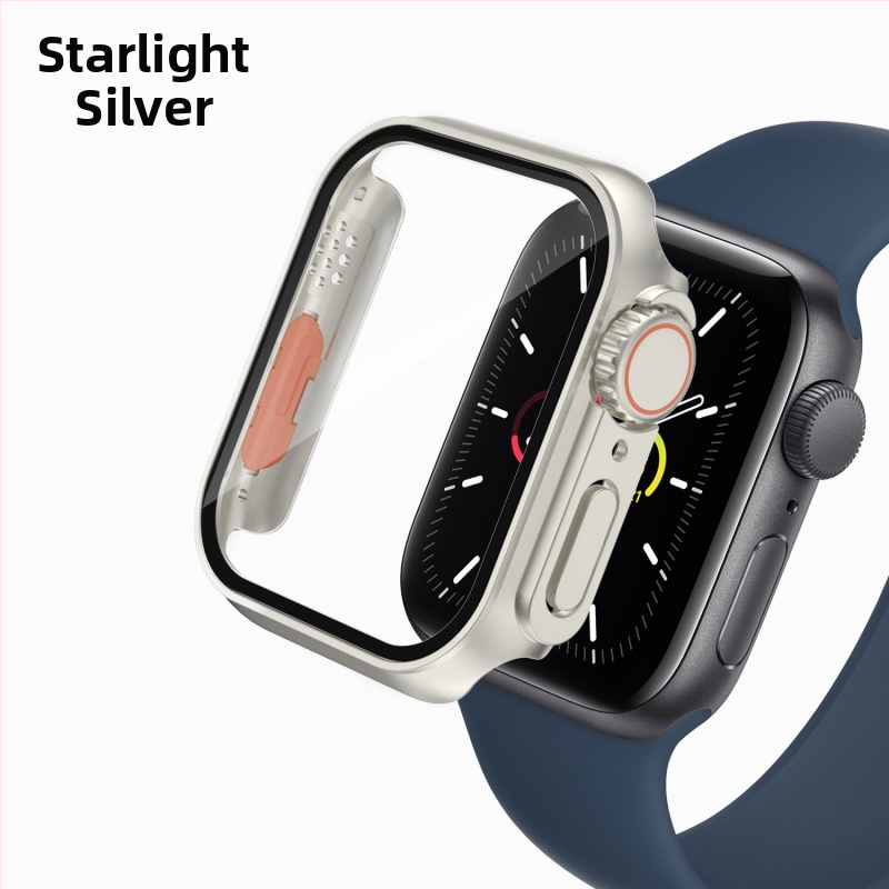 Ochranný kryt na Apple Watch kompatibilný s iWatch 7/8, PC materiál, s integrovanou ochranou obrazovky (Kompatibilita: iWatch 7/8; Materiál: PC; Ochrana obrazovky: Integrovaná)