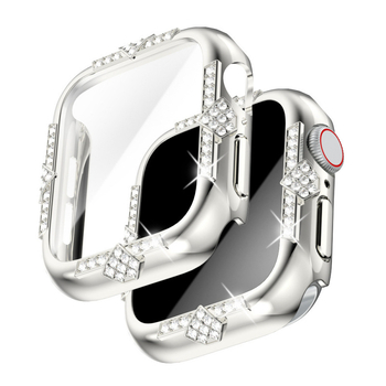 Kućište za Apple Watch S9 s PC oblogom i dijamantnim ukrašavanjem, s integriranim zaštitnim filmom (iwatch786)