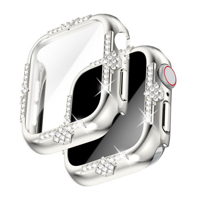 Kućište za Apple Watch S9 s PC oblogom i dijamantnim ukrašavanjem, s integriranim zaštitnim filmom (iwatch786)