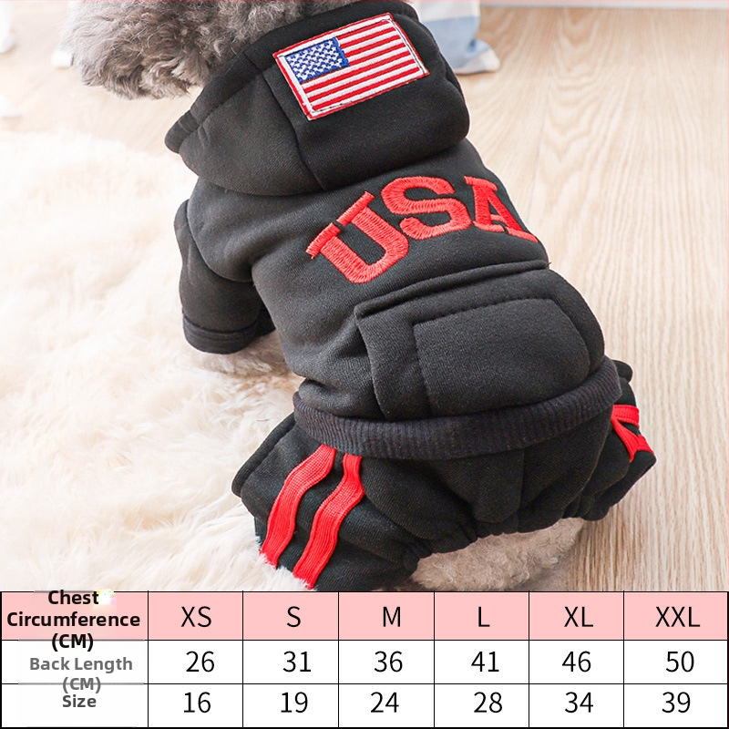 Зимно кучешко палто с качулка, полиестер, стил Leisure, Leshuang Pet Tools, облекло за домашни любимци