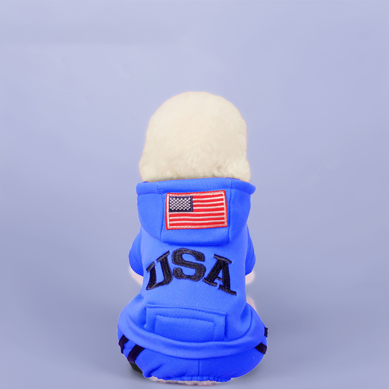 Зимно кучешко палто с качулка, полиестер, стил Leisure, Leshuang Pet Tools, облекло за домашни любимци