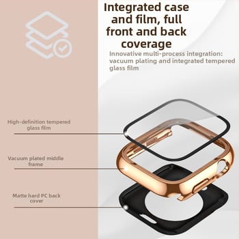 Carcasă Apple Watch Ultra cu acoperire completă față-spate, PC cu finisaj electroplacat și folie temperată, design integrat