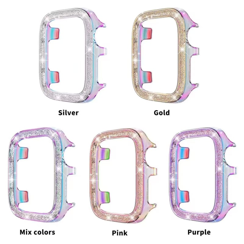 Θήκη Apple Watch SE2 – Φινίρισμα Laser Pearlescent Glitter, PC περίβλημα; Συμβατή με Apple Watch Series 7/8/9/10, 2023 έκδοση, βάρος 0,02 kg
