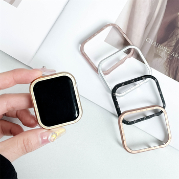 Carcasă de protecție pentru Apple Watch cu ramă laterală din aliaj de aluminiu (aliaj de aluminiu, ramă laterală, compatibilă cu Apple Watch)