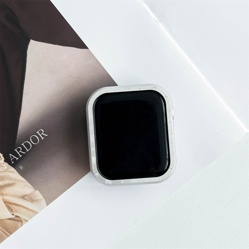 Carcasă de protecție pentru Apple Watch cu ramă laterală din aliaj de aluminiu (aliaj de aluminiu, ramă laterală, compatibilă cu Apple Watch)
