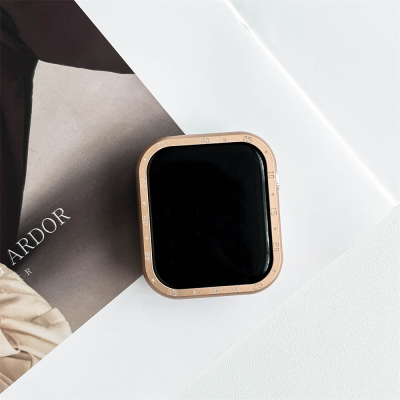 Carcasă de protecție pentru Apple Watch cu ramă laterală din aliaj de aluminiu (aliaj de aluminiu, ramă laterală, compatibilă cu Apple Watch)