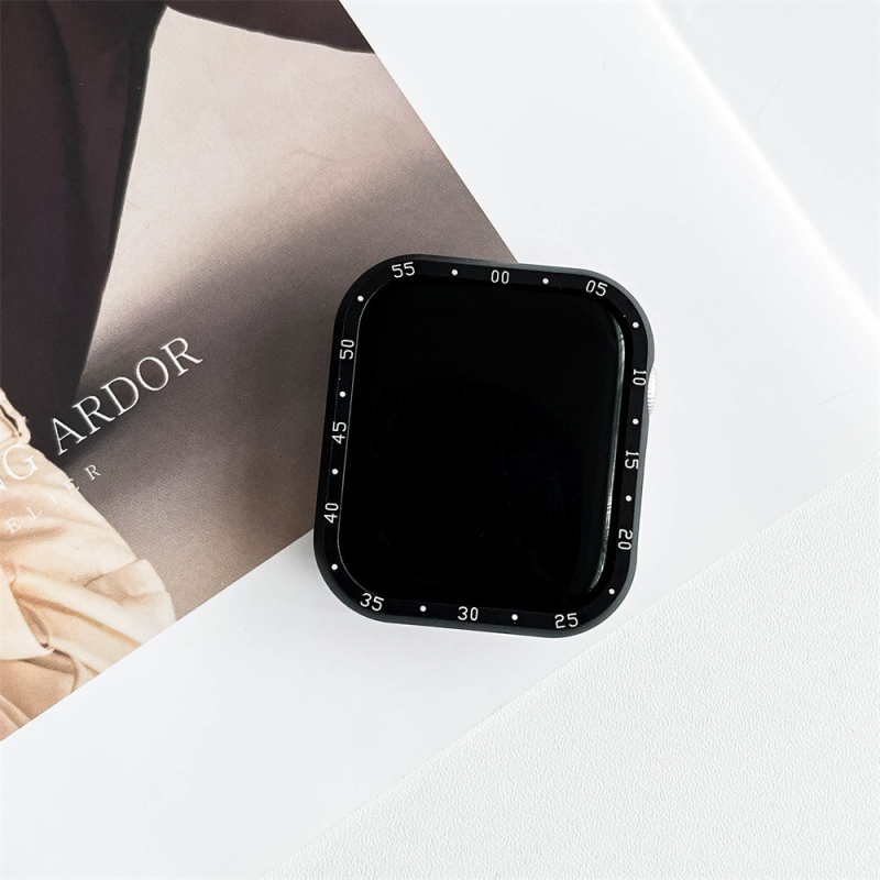 Carcasă de protecție pentru Apple Watch cu ramă laterală din aliaj de aluminiu (aliaj de aluminiu, ramă laterală, compatibilă cu Apple Watch)
