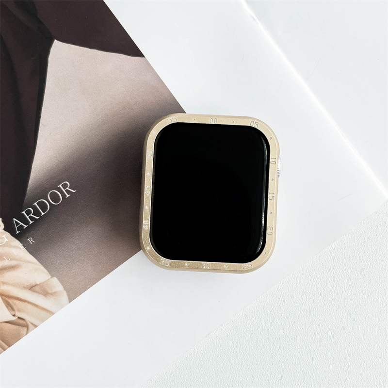 Carcasă de protecție pentru Apple Watch cu ramă laterală din aliaj de aluminiu (aliaj de aluminiu, ramă laterală, compatibilă cu Apple Watch)