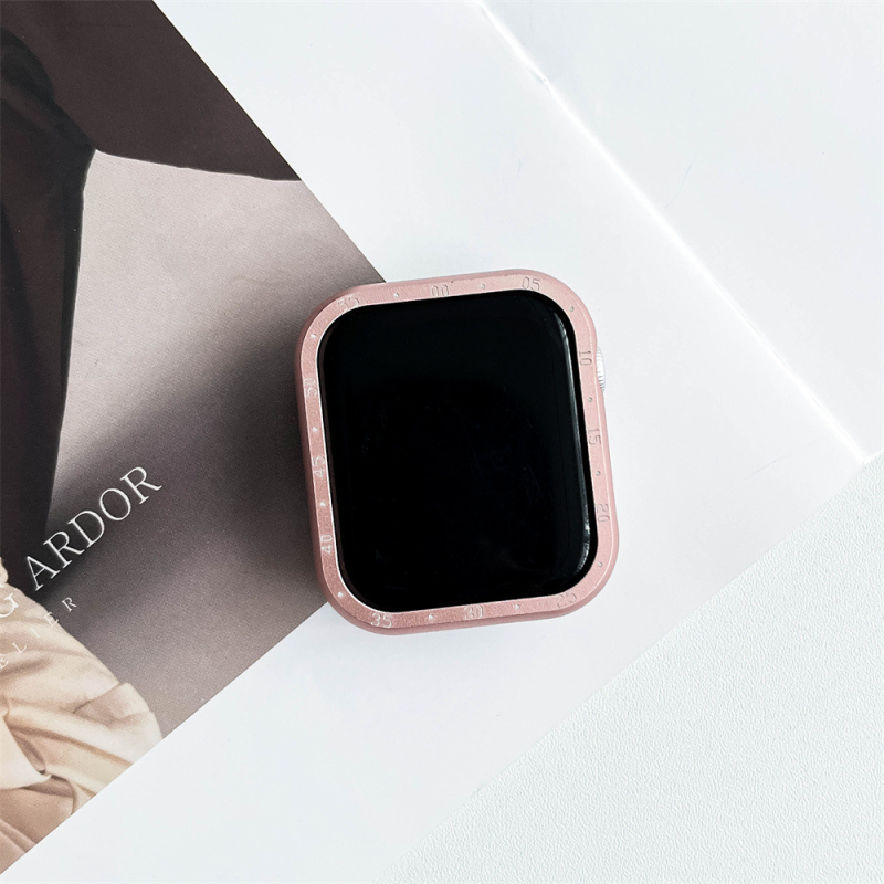 Carcasă de protecție pentru Apple Watch cu ramă laterală din aliaj de aluminiu (aliaj de aluminiu, ramă laterală, compatibilă cu Apple Watch)