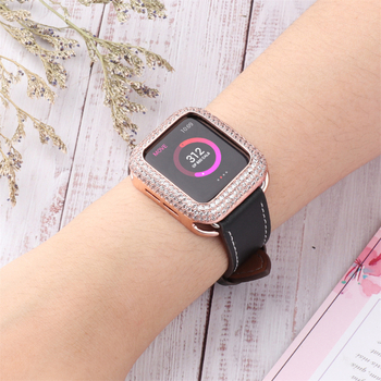 Bakreno zaštitno kućište za Apple Watch S9/S10 – s cirkonima, potpuno ukrašeno