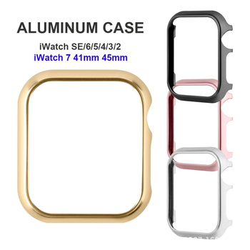Kućište za Apple Watch od aluminijskog legura, model 9876, tanak prorezani okvir, metalno zaštitno kućište
