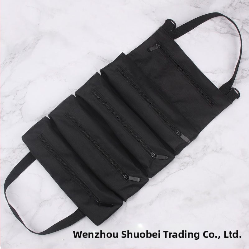 Portatyvinis ritinėlio tipo įrankių krepšys elektros meistrui, daugiafunkciniam remontui ir įrankių saugojimui automobilyje