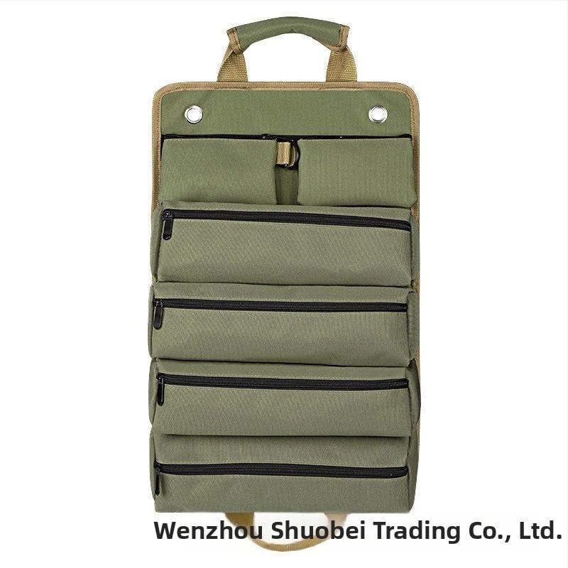 Portatyvinis ritinėlio tipo įrankių krepšys elektros meistrui, daugiafunkciniam remontui ir įrankių saugojimui automobilyje