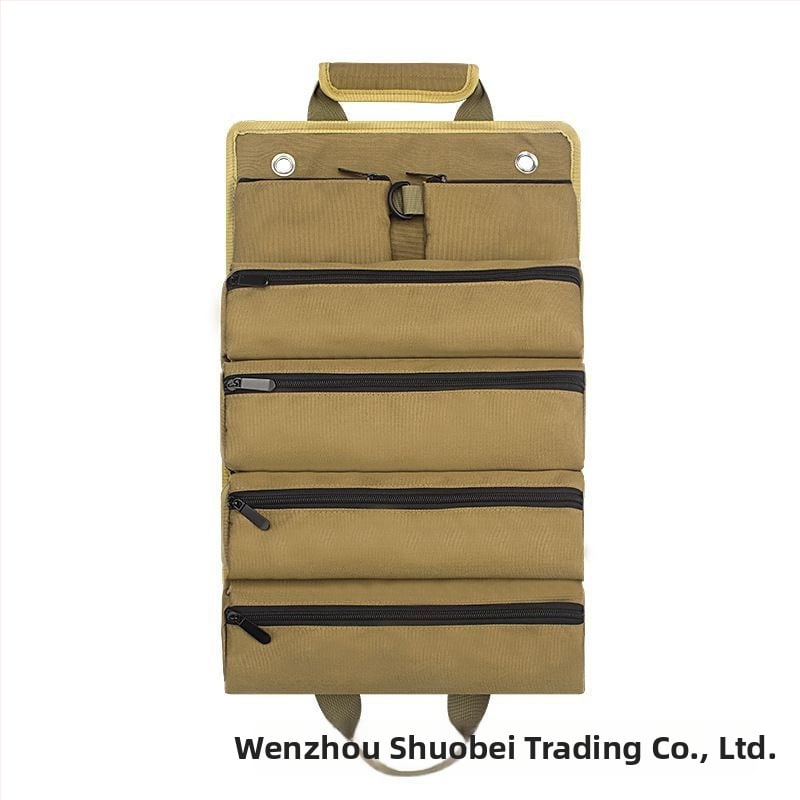 Portatyvinis ritinėlio tipo įrankių krepšys elektros meistrui, daugiafunkciniam remontui ir įrankių saugojimui automobilyje